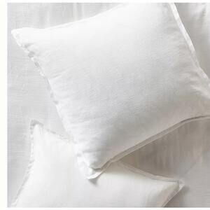 Anthropologie Washed Linen Euro Sham in White